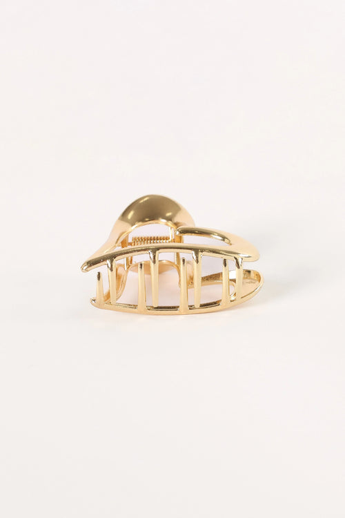 Amore Heart Hair Clip - Gold