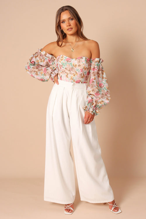 Acantha Bodysuit - Beige Floral